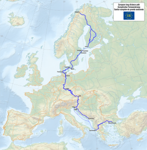 Map of the European Long Distance Path E6
